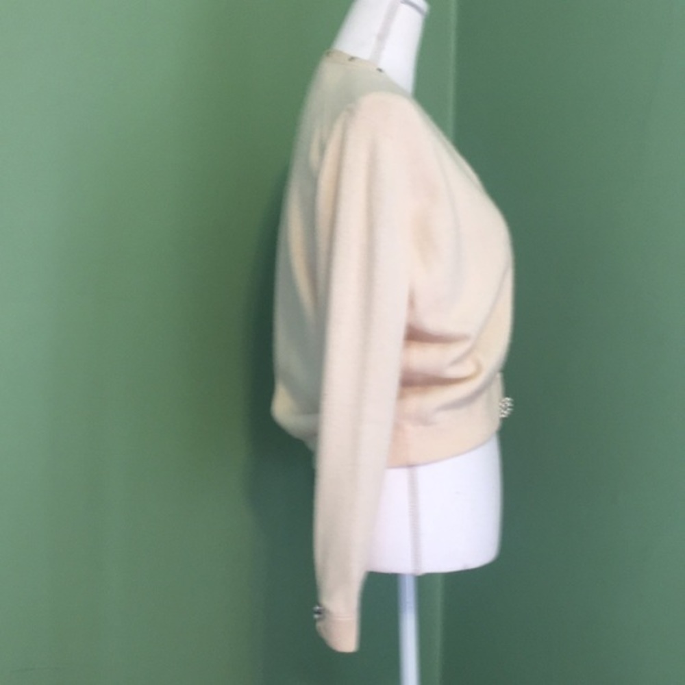 Vintage CASHMERE BY MORITZ cream‎ cardigan sweater - Picture 4 of 10